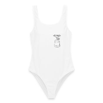 Campingkocher – Minimalistisches Camping Design - Frauen Badeanzug - Weiß - Vorne - AI Model Female 172 dark (172cm)