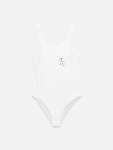 Pole Dance Heel Icon - Plateau-Sandalensilhouette - Frauen Badeanzug - Weiß
