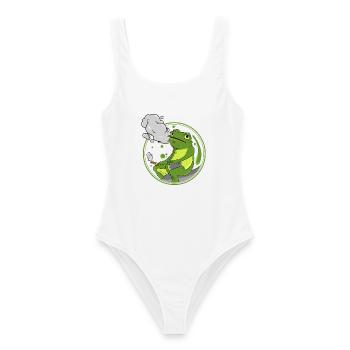 Frosch Zigarre - Frauen Badeanzug - Weiß - Vorne - AI Model Female 172 dark (172cm)