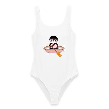 PINGUIN WASSERSPORT KANU, KAJAK - Frauen Badeanzug - Weiß - Vorne - AI Model Female 172 dark (172cm)