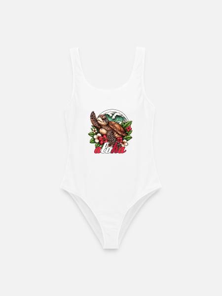 Aloha Schildkröte Hawaii Geschenk - Frauen Badeanzug - Weiß