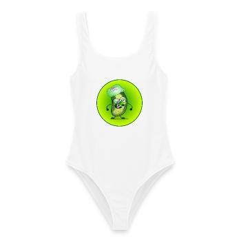 GEWÜRZGURKE - PICKLEBALL SPIELER - KOPFSCHMERZEN - Frauen Badeanzug - Weiß - Vorne - AI Model Female 172 dark (172cm)