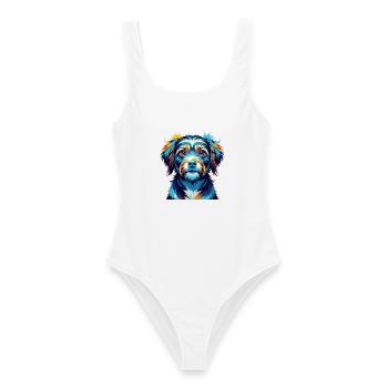 Elou Chien Race Coloré Aquarelle Dessin Animé Kawaii - Maillot de bain femme - blanc - Devant - AI Model Female 172 dark (172cm)