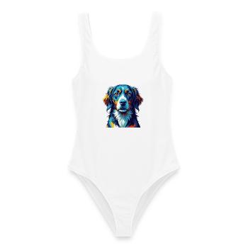Norwegischer Windhund Rasse Bunte Karikatur Kawaii - Frauen Badeanzug - Weiß - Vorne - AI Model Female 172 dark (172cm)