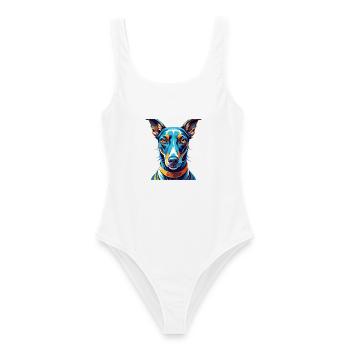 Rampur Windhund Hunderasse Bunte Karikatur Kawaii - Frauen Badeanzug - Weiß - Vorne - AI Model Female 172 dark (172cm)