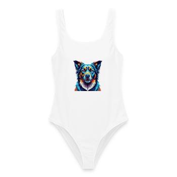 Shepherd Dog Breed Colorful Cartoon Kawaii - Women's Swimsuit - white - Front - AI Model Female 172 dark (172cm)