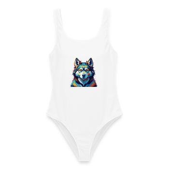 Seppala Sibérien Traîneau Chien Race Dessin Animé Kawaii - Maillot de bain femme - blanc - Devant - AI Model Female 172 dark (172cm)