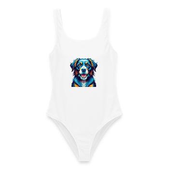 Saarlooswolfhond Dog Breed Colorful Cartoon Kawaii - Women's Swimsuit - white - Front - AI Model Female 172 dark (172cm)