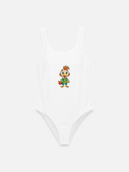 Fasan Niedliche Zeichentrickfigur Kawaii Clipart - Frauen Badeanzug - Weiß