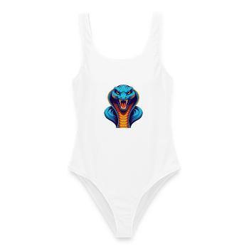 Cobra coloré Kawaii Dessin animé Personnage Clipart - Maillot de bain femme - blanc - Devant - AI Model Female 172 dark (172cm)