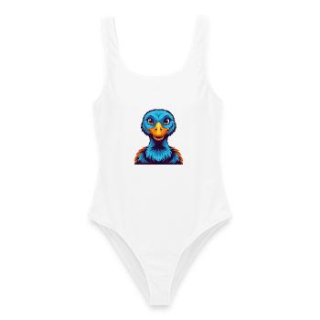 Goose Colorful Kawaii Cartoon Character Clipart - Women's Swimsuit - white - Front - AI Model Female 172 dark (172cm)