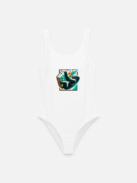 Bouldern Gorilla Geschenk - Frauen Badeanzug - Weiß