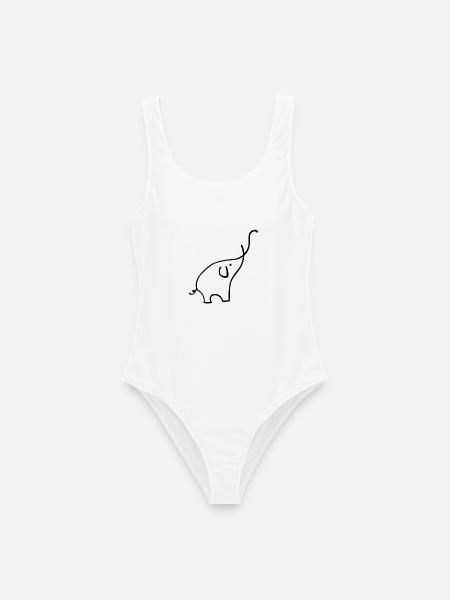 Elefant - Frauen Badeanzug - Weiß