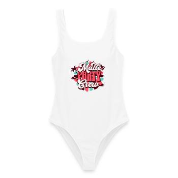 Malle Party Crew Mallorca Partygruppe - Frauen Badeanzug - Weiß - Vorne - AI Model Female 172 dark (172cm)