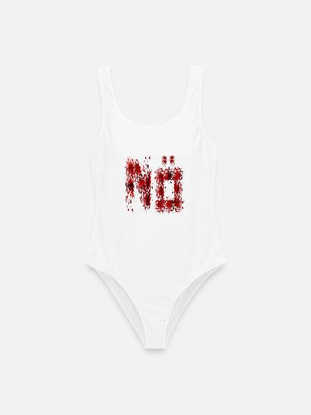 HALLOWEEN BLUTFLECKEN BLUT NEIN - Frauen Badeanzug - Weiß