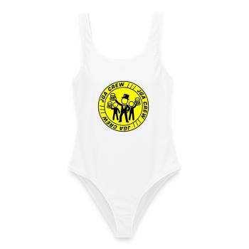 Conception de logo d’équipage d’enterrement de vie de garçon - Maillot de bain femme - blanc - Devant - AI Model Female 172 dark (172cm)