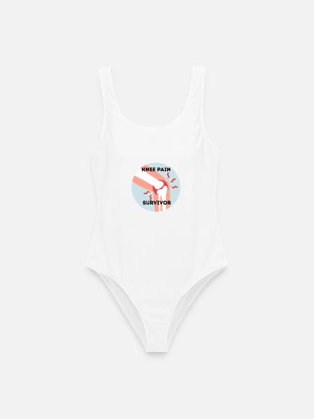 Knee Pain Survivor – Lustiger Spruch für Sportler - Frauen Badeanzug - Weiß
