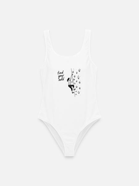 Bouldern Shirt Damen – Finde deinen Halt - Frauen Badeanzug - Weiß