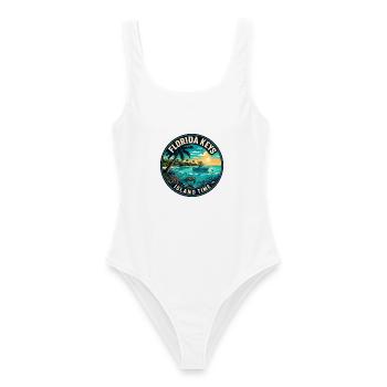 Florida Keys Island Time Reef Turtle Abzeichen - Frauen Badeanzug - Weiß - Vorne - AI Model Female 172 dark (172cm)