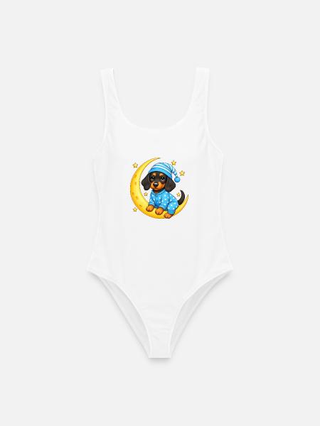 Gute Nacht Dackel - Frauen Badeanzug - Weiß