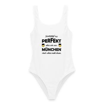 München - Frauen Badeanzug - Weiß - Vorne - AI Model Female 172 dark (172cm)