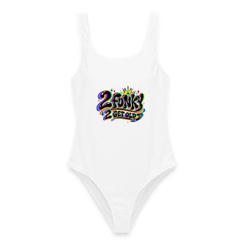 2 funky 2 get old - Frauen Badeanzug - Weiß - Vorne - AI Model Female 172 dark (172cm)