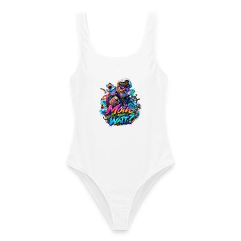 Neon Nautik Captain Moin Oder Watt - Frauen Badeanzug - Weiß - Vorne - AI Model Female 172 dark (172cm)
