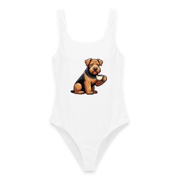 Airedale Terrier Airedales Airedaleliebhaber - Frauen Badeanzug - Weiß - Vorne - AI Model Female 172 dark (172cm)