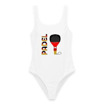 Deutschland Padel Padel-Tennis - Frauen Badeanzug - Weiß - Vorne - AI Model Female 172 dark (172cm)
