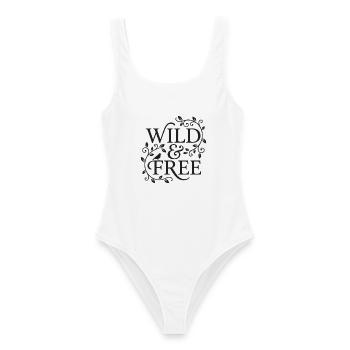 Wild and Free - Frauen Badeanzug - Weiß - Vorne - AI Model Female 172 dark (172cm)