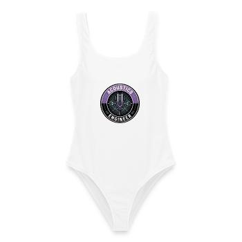 Akustikingenieur Stimmgabel-Wave-Abzeichen-Geschenk - Frauen Badeanzug - Weiß - Vorne - AI Model Female 172 dark (172cm)
