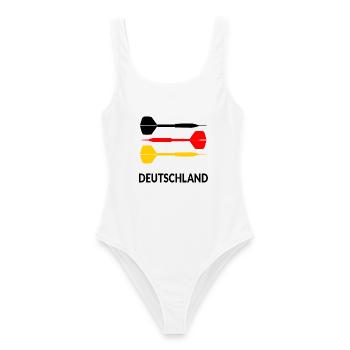 Deutschland Darts Dartpfeile - Frauen Badeanzug - Weiß - Vorne - AI Model Female 172 dark (172cm)