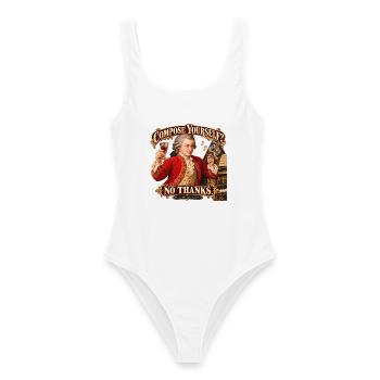 Lustiges Mozart-Geschenk – Sammeln Sie sich? Nein danke! - Frauen Badeanzug - Weiß - Vorne - AI Model Female 172 dark (172cm)