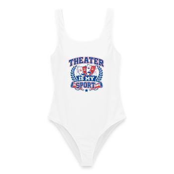 Theater is my Sport - College Varsity Design - Frauen Badeanzug - Weiß - Vorne - AI Model Female 172 dark (172cm)