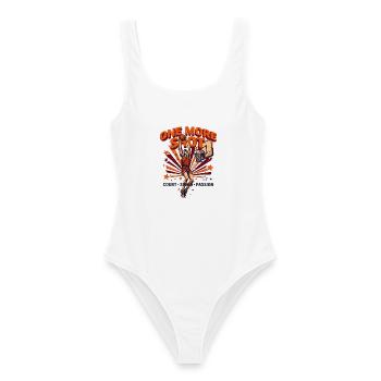 One More Shot – Vintage-Basketball - Frauen Badeanzug - Weiß - Vorne - AI Model Female 172 dark (172cm)