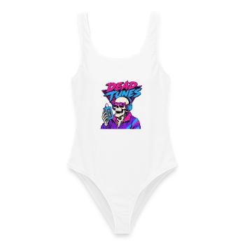 Dead Tunes Retro Skeleton Walkman 80er Synthwave - Frauen Badeanzug - Weiß - Vorne - AI Model Female 172 dark (172cm)