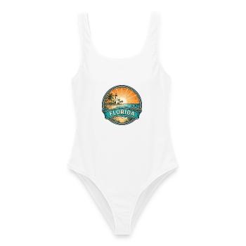 Florida Sunshine Coast Vintage-Reisegeschenk - Frauen Badeanzug - Weiß - Vorne - AI Model Female 172 dark (172cm)