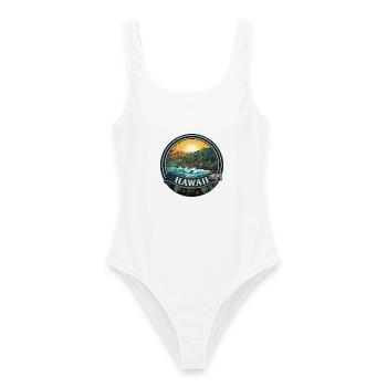 Hawaii Na Pali Coast Retro Surf-Reisegeschenk - Frauen Badeanzug - Weiß - Vorne - AI Model Female 172 dark (172cm)