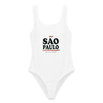 São Paulo Retrotypografie - Frauen Badeanzug - Weiß - Vorne - AI Model Female 172 dark (172cm)
