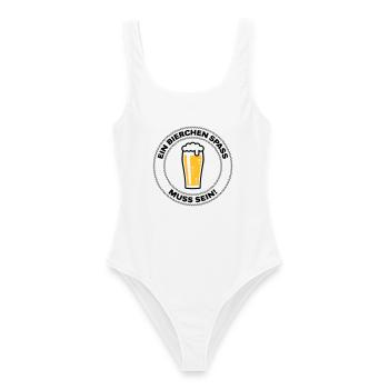 Ein Bierchen Spaß Muss Sein! (Bier Bierglas POS2C) - Frauen Badeanzug - Weiß - Vorne - AI Model Female 172 dark (172cm)