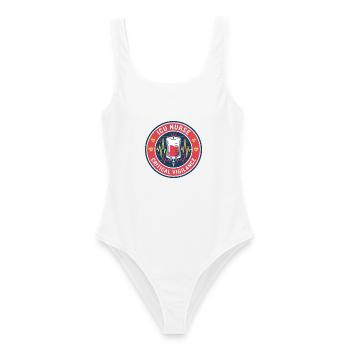 Intensivpfleger-Intensivpfleger-Vitalmonitor-Badge-Geschenk - Frauen Badeanzug - Weiß - Vorne - AI Model Female 172 dark (172cm)