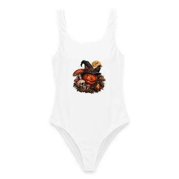 Dunkle Magie: Exklusives Halloween-Design - Frauen Badeanzug - Weiß - Vorne - AI Model Female 172 dark (172cm)