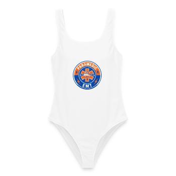 Vintage Paramedic EMT Star Of Life Ambulanzdeckel - Frauen Badeanzug - Weiß - Vorne - AI Model Female 172 dark (172cm)