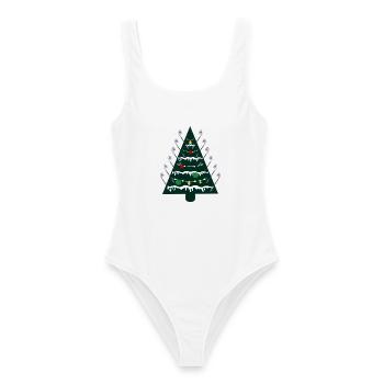 Weihnachtsbaum, Golfen Golfschläger - Frauen Badeanzug - Weiß - Vorne - AI Model Female 172 dark (172cm)