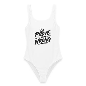Prove Them Wrong - Frauen Badeanzug - Weiß - Vorne - AI Model Female 172 dark (172cm)