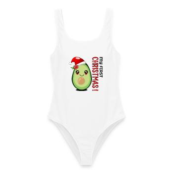 Mein erstes Weihnachten, Avocado Baby - Frauen Badeanzug - Weiß - Vorne - AI Model Female 172 dark (172cm)