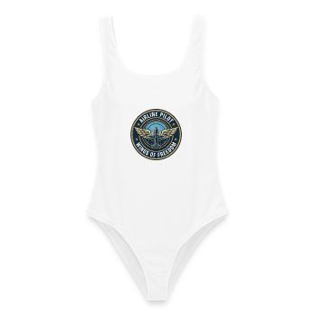 Airline Pilot Aviator Wings Horizon Badge Geschenk - Frauen Badeanzug - Weiß - Vorne - AI Model Female 172 dark (172cm)