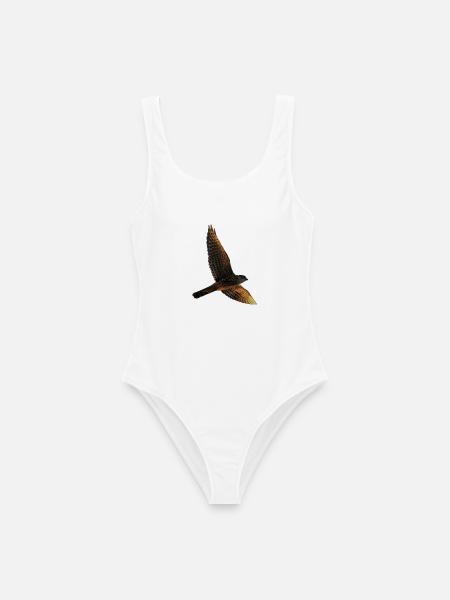 Falke fliegt. Greifvogel - Frauen Badeanzug - Weiß