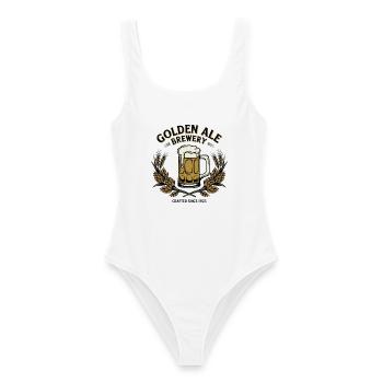 Golden Ale - Frauen Badeanzug - Weiß - Vorne - AI Model Female 172 dark (172cm)