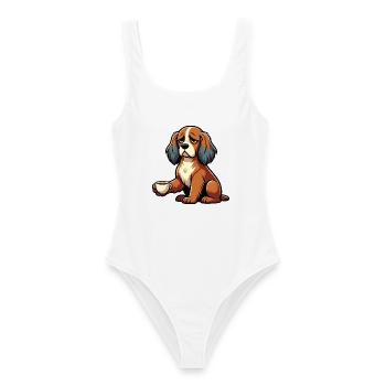 Cocker Spaniel Cockerhund Cocker Spaniel Besitzer - Frauen Badeanzug - Weiß - Vorne - AI Model Female 172 dark (172cm)